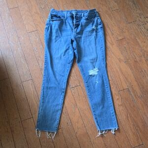 a.n.a Blue Ankle Cropped Distressed Jeans